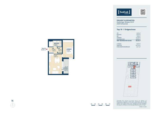 Immobilie in Kledering - Wohnen im Kleegarten_gut geschnittene 2- Zimmer-Wohnung mit Balkon und Gartenabteil_Top 12_PROVISIONSFREI! - Bild 2