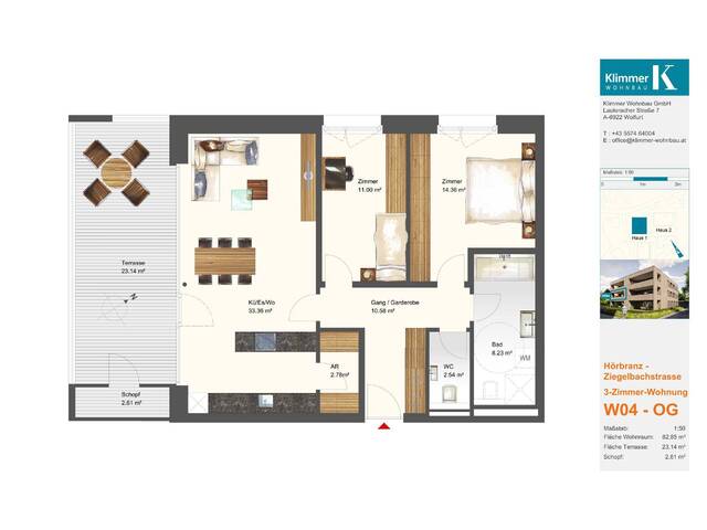 Immobilie in Hörbranz - Naturnahes Wohnen! 3-Zimmer-Terrassenwohnung W04 in Hörbranz! - Bild 1