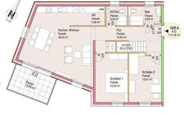 Immobilie in Oberalm - NEUBAUPROJEKT: PRÖLLHOFSTRASSE | OBERALM - 4 Zimmer Penthouse mit großzügiger Terrasse & Balkon - PROVISIONSFREI! - Bild 2