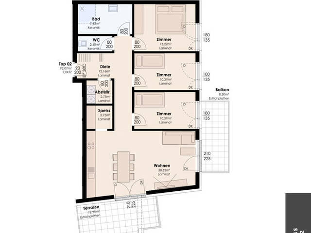 Immobilie in Trins - INNSBRUCK-LAND-wohnbaugeförderte 4-ZIMMERWOHNUNG - TOP02 - Bild 1