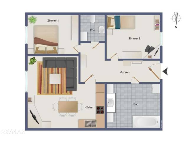 Immobilie in Deutschfeistritz - Ruhig wohnen, bestens angebunden - gepflegte 3-Zimmer-Wohnung in Deutschfeistritz - Bild 1