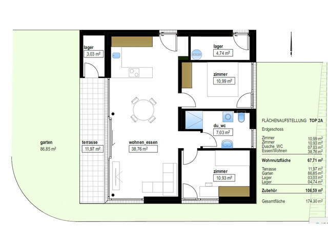 Immobilie in Götzens - Neubau: 3-Zimmer-Garten-Wohnung - Bild 3