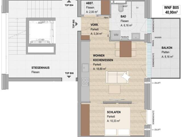 Immobilie in Lamprechtshausen - Provisionsfrei für den Erwerber - Leider geil - stylische 2-Zimmer-Wohnung mit Frühstücksbalkon - Bild 3