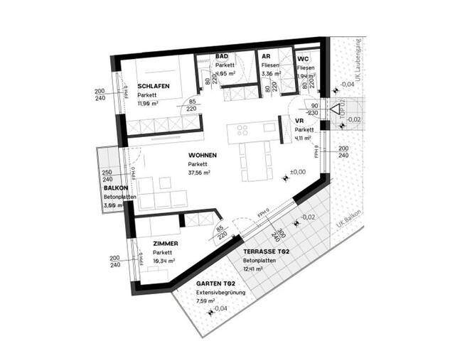 Immobilie in Aigen im Mühlkreis - Moderne 3 Zimmer Wohnung Aigen Mühlkreis Stiftsblick - Garten Terrasse - Bild 2