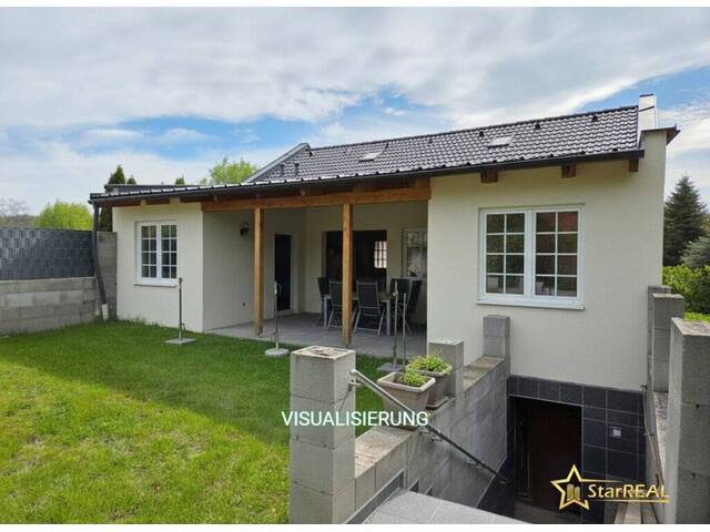 Immobilie in Hautzendorf - Ihr Traum vom Eigenheim - gestalten Sie selbst! Bungalow-Rohbau mit 485 m² Eigengrund, 2 Terrassen & Carport. - Bild 3
