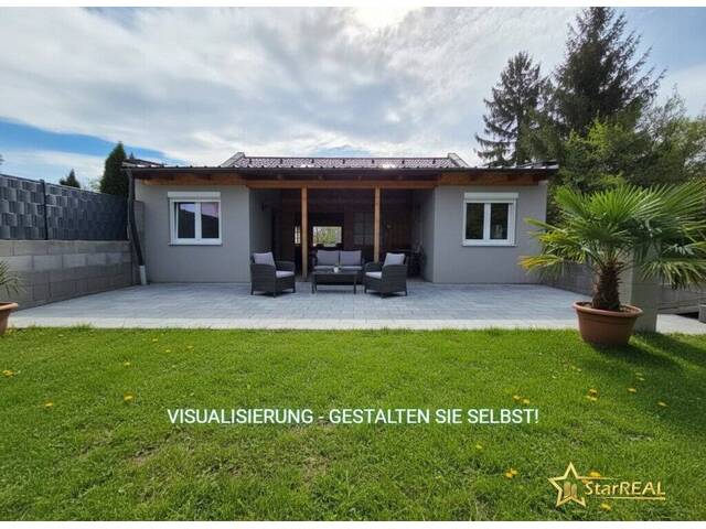Immobilie in Hautzendorf - Ihr Traum vom Eigenheim - gestalten Sie selbst! Bungalow-Rohbau mit 485 m² Eigengrund, 2 Terrassen & Carport. - Bild 4