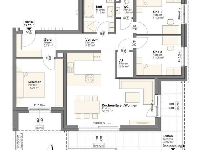 Immobilie in Althellmonsödt - Helle 4-Raum Wohnung mit großem Balkon - Hellmonsödt, Althellmonsödt - Bild 1
