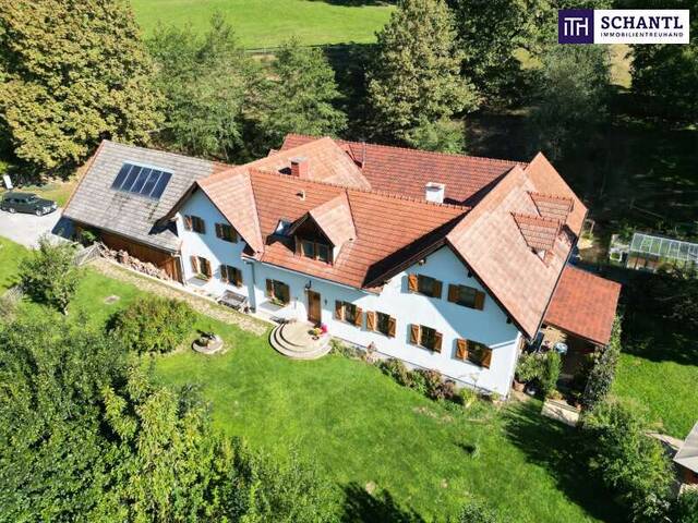 Immobilie in Stein - NEUER PREIS! AUSSERGEWÖHNLICHES JUWEL! Exklusiver Vierkanthof im Thermenland Steiermark – Wohnen, Reiten & Leben mit Pool und Natur! - Bild 0