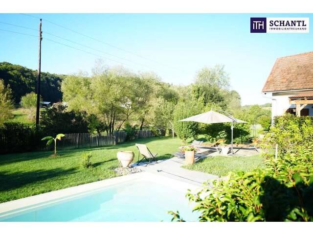Immobilie in Stein - NEUER PREIS! AUSSERGEWÖHNLICHES JUWEL! Exklusiver Vierkanthof im Thermenland Steiermark – Wohnen, Reiten & Leben mit Pool und Natur! - Bild 1