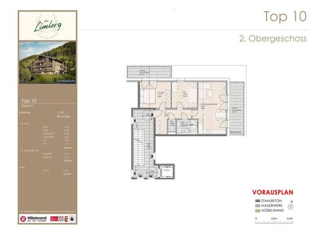 Immobilie in Bruckberg - DAS LIMBERG | Wo Geschichte weiterwohnt: 3-Zimmer-Wohnung im 2.OG, TOP 10 - Bild 1
