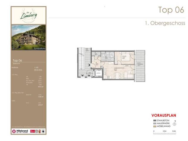 Immobilie in Bruckberg - DAS LIMBERG | Wo Geschichte weiterwohnt: 2-Zimmer-Wohnung im 1. Obergeschoss, TOP 06 - Bild 1