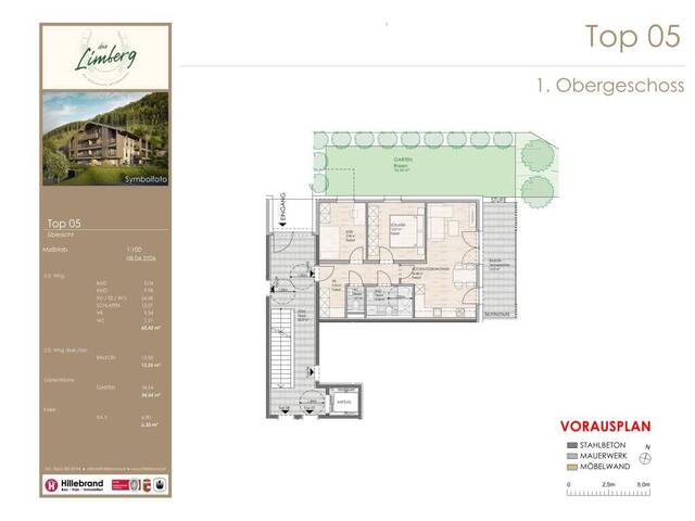 Immobilie in Bruckberg - DAS LIMBERG | Wo Geschichte weiterwohnt: 3-Zimmer-Gartenwohnung, TOP 05 - Bild 1