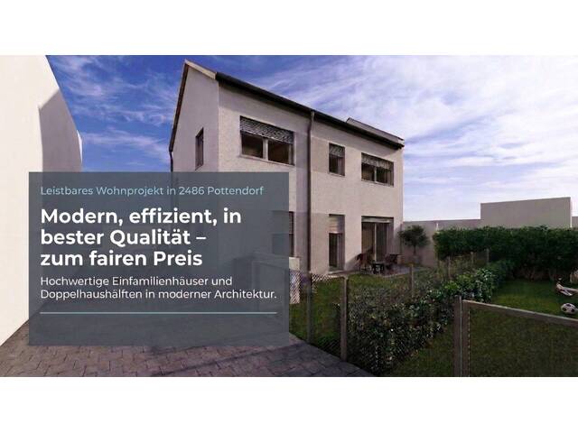 Immobilie in Pottendorf - LEISTBARES - MODERNES EINFAMILIENHAUS MIT EIGENGARTEN – BELAGSFERTIG | LUFTWÄRMEPUMPE | 2 PARKPLÄTZE - Bild 0