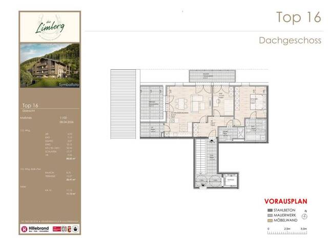 Immobilie in Bruckberg - DAS LIMBERG | Wo Geschichte weiterwohnt: Exklusive 3-Zimmer-Dachgeschosswohnung, TOP 16 - Bild 1