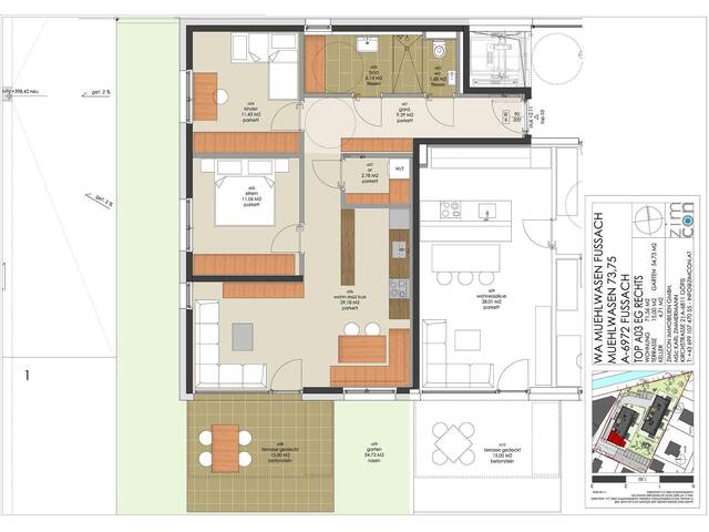 Immobilie in Fußach - 3 Zi. Gartenwohnung Südwest Top A3 mit Wohnbauförderung - Bild 3