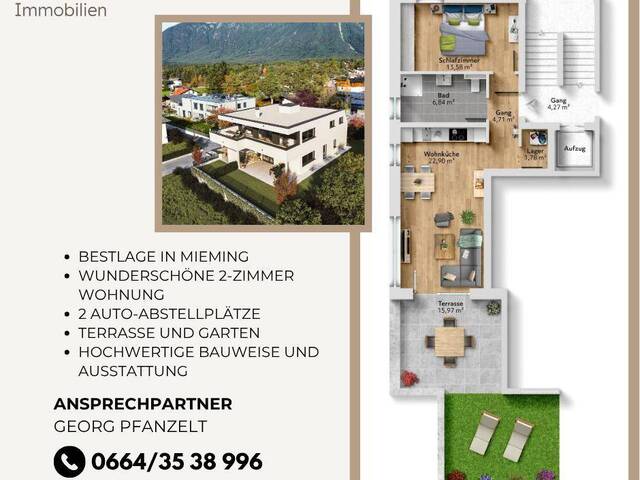 Immobilie in Obermieming - Mieming: Hochwertige 2-Zimmer-Wohnung in Bestlage zu verkaufen - Bild 0