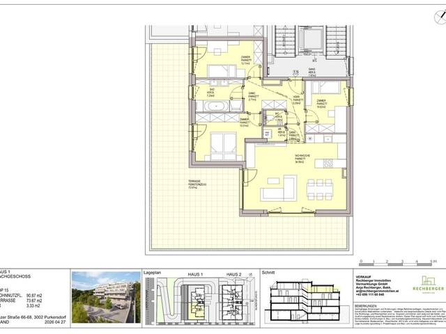 Immobilie in Purkersdorf - LEBEN auf der SONNENSEITE - 4-Zimmer-Dachterrassenwohnung - PROVISIONSFREI - Bild 1