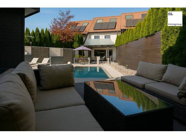 Immobilie in Hallwang - Traumhaft schöne, moderne Reihenvilla mit Pool, Garten, Terrasse und Garage - ideale Lage in Hallwang mit schönem Ausblick! - Bild 1