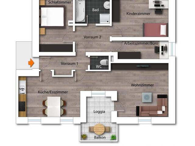 Immobilie in Pucking - Helle geräumige 5-Zimmer-Wohnung - nahe Puckingersee - Bild 2