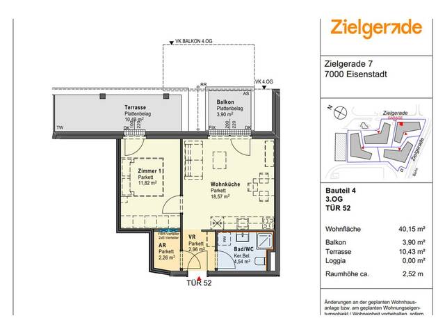 Immobilie in Eisenstadt - ZIELGERADE Eisenstadt - Neubeu Erstbezug ab Sommer 2028 - 2 Zimmer mit Balkon - Bild 4