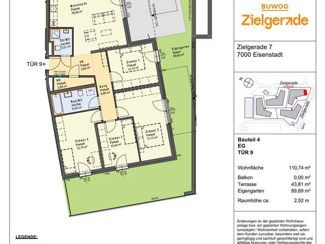 Immobilie in Eisenstadt - ZIELGERADE Eisenstadt - ca. 90m² Gartenwohnung im Neubau Erstbezug - Bild 1