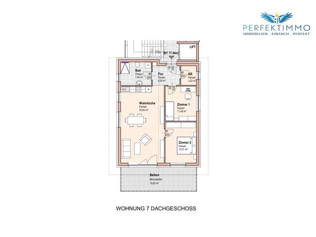 Immobilie in Mötz - Exklusive Dachgeschosswohnung mit Wohnbauförderung - Top 7 - Bild 1