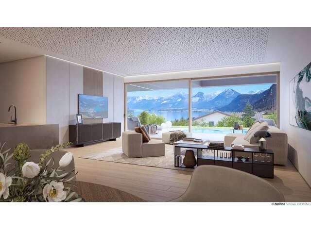 Immobilie in Pöllach - Exklusive Gartenwohnung mit privatem Pool & traumhaftem Wolfgangsee-Blick - Bild 0