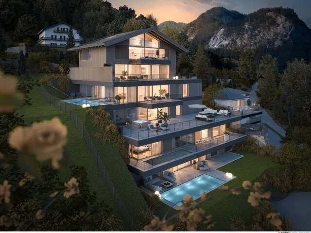Immobilie in Pöllach - Exklusive Gartenwohnung mit privatem Pool & traumhaftem Wolfgangsee-Blick - Bild 1