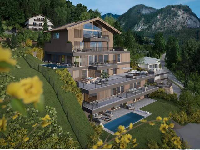 Immobilie in Pöllach - Exklusive Gartenwohnung mit privatem Pool & traumhaftem Wolfgangsee-Blick - Bild 2