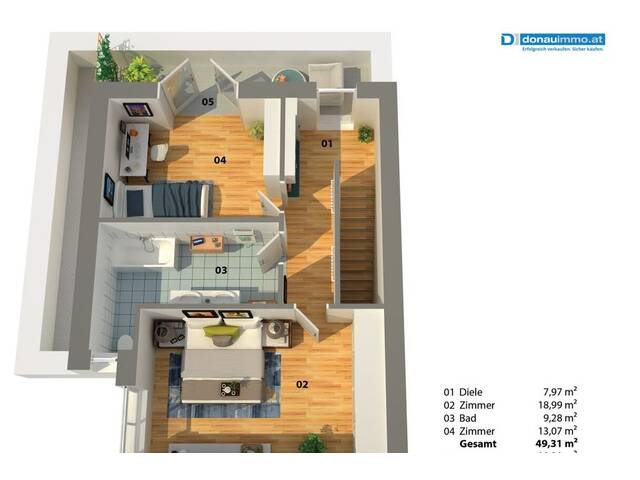 Immobilie in Bruck an der Leitha - Erstbezug! Traumhafte Maisonettewohnung mit Terrasse, 4-Zimmer über 2 Ebenen in Bruck an der Leitha - Bild 4