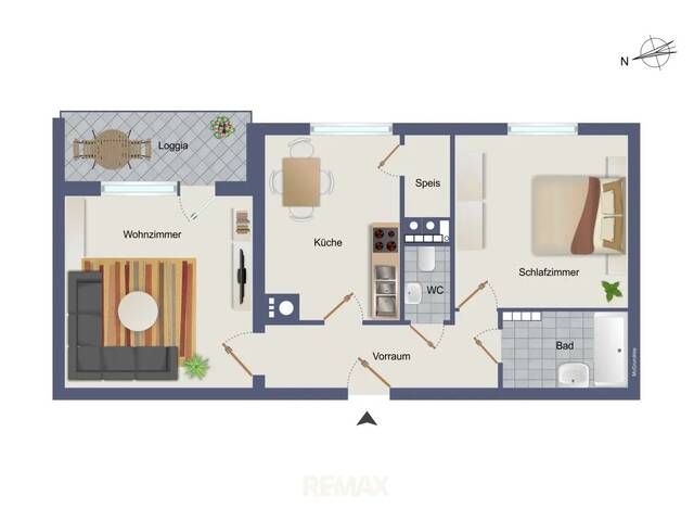 Immobilie in Gratwein - Gut aufgeteilt, gut gelegen - 2-Zimmer-Wohnung mit Loggia - Bild 1