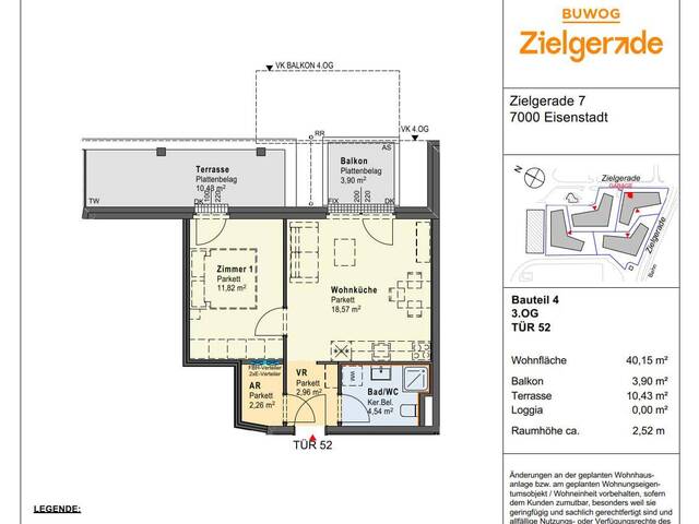 Immobilie in Eisenstadt - ZIELGERADE Eisenstadt Tür 52 - Anlegerwohnung mit Vertriebs-Service für Anleger - Bild 0