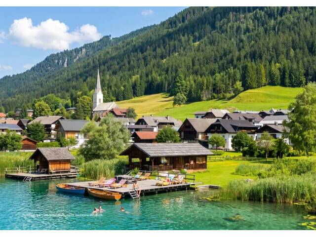Immobilie in Oberdorf - Seeluft statt Stadtlärm - Ihr autarkes Chalet mit 108,78 m² Wohnfläche & Süd-Loggia am Weißensee - Bild 1