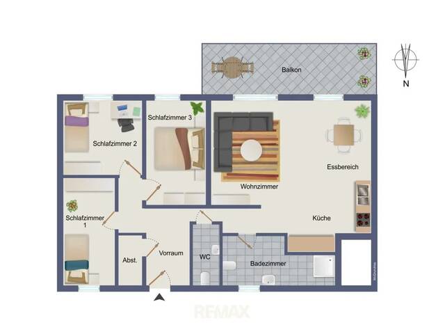 Immobilie in Werndorf - Moderne 4-Zimmer-Wohnung mit Balkon und 2 Tiefgaragenplätzen in Werndorf - Bild 1