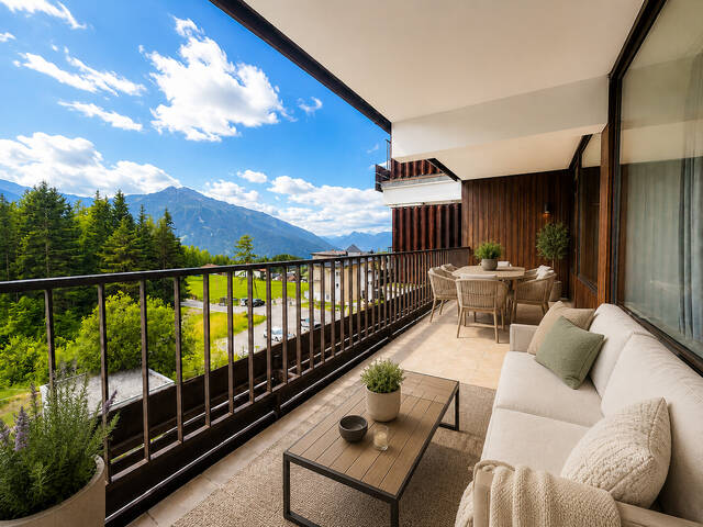 Immobilie in Mösern - Stilvolle 3-Zimmer-Wohnung mit Südbalkon und grandiosem Alpenblick - Freizeitwohnsitz - Bild 0