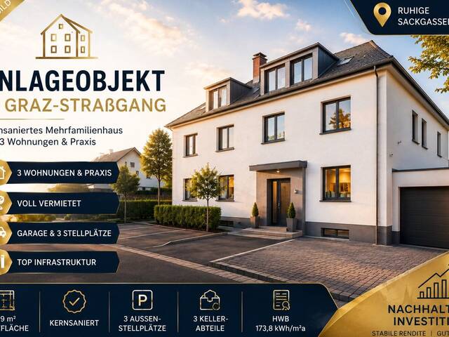 Immobilie in Graz - Attraktives Mehrfamilienhaus in Graz-Straßgang | 4 Einheiten | Voll vermietet - Bild 0