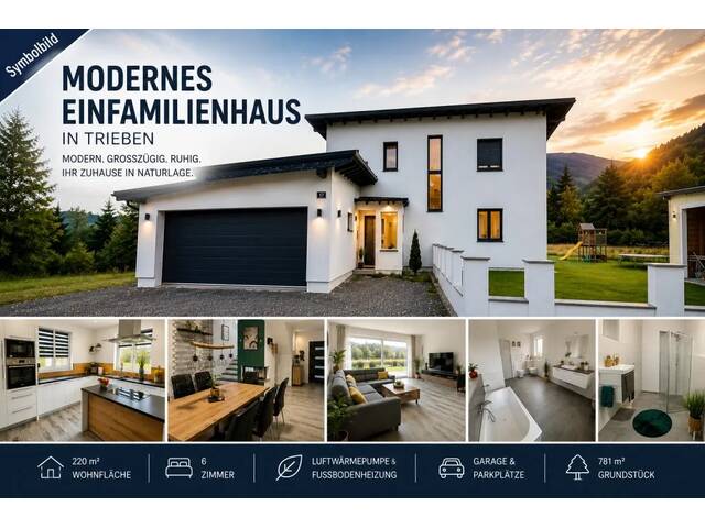 Immobilie in Trieben - Modernes Einfamilienhaus- 220 m² Wohn- & Lebensraum mit großem Garten in traumhafter Naturlage - Bild 0