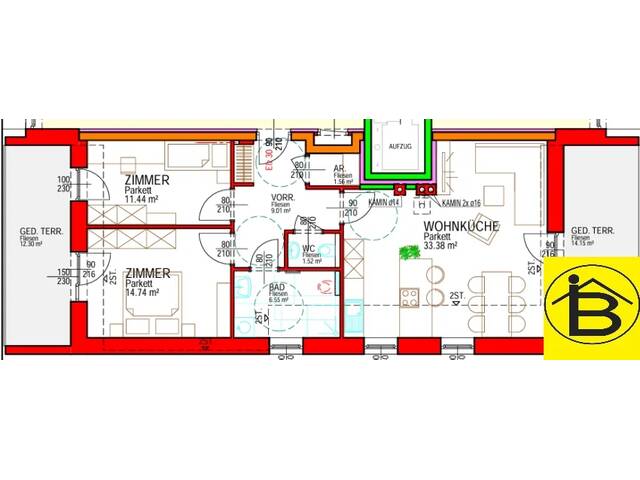 Immobilie in Amstetten - 15582 NEUBAU - 3 ZIMMERWOHNUNG MIT 2 LOGGIEN - Bild 3