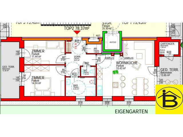 Immobilie in Amstetten - 15580 NEUBAU - 3 ZIMMERWOHNUNG MIT EIGENGARTEN - Bild 4