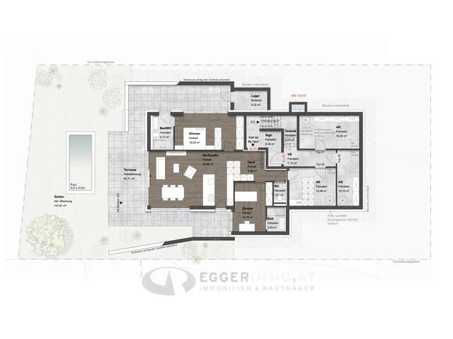 Immobilie in Maishofen - Exklusive Neubau Gartenwohnung mit großer Terrasse, weitläufigem Garten und privatem Pool in Maishofen - Bild 4