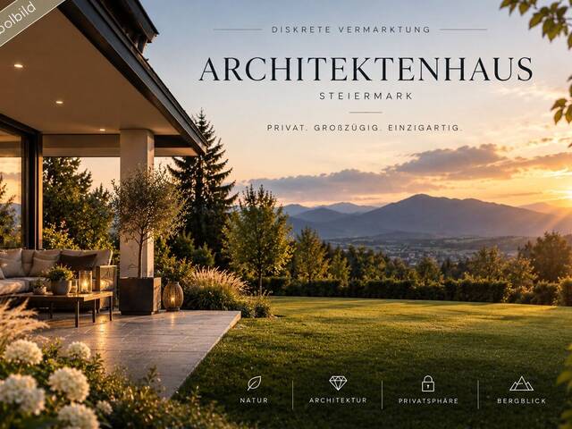 Immobilie in Zeltweg - Architektenhaus mit Bergblick & außergewöhnlicher Privatsphäre -- diskrete Vermarktung - Bild 0