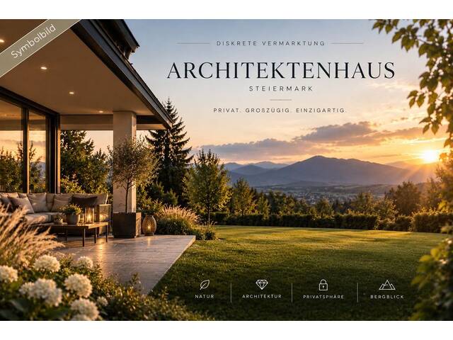 Immobilie in Zeltweg - Architektenhaus mit Bergblick & außergewöhnlicher Privatsphäre -- diskrete Vermarktung - Bild 1